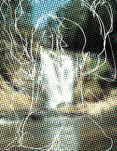 Jeff Koons, Waterfall (Dots) Tree Rocks, 2008. Oil on canvas, 108 × 84 inches (274.3 × 213.4 cm) © Jeff Koons