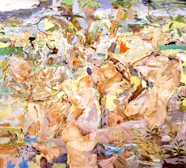 Cecily Brown, Figures in a Landscape 1, 2001 Oil on linen, 90 × 100 inches (228.6 × 254 cm)© Cecily Brown