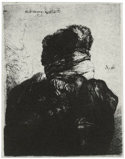 Glenn Brown, Layered Portrait (after Rembrandt) 7, 2008 Etching on Velin Arches 300gsm paper, 14 × 11 ⅜ inches (35.5 × 29 cm), edition of 30© Glenn Brown