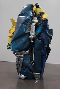 John Chamberlain, PEAUDESOIEMUSIC, 2011. Painted and chrome-plated steel, 134 ¼ × 88 ⅛ × 80 inches (341 × 223.8 × 203.2 cm) © Fairweather &amp; Fairweather LTD/Artists Rights Society (ARS), New York