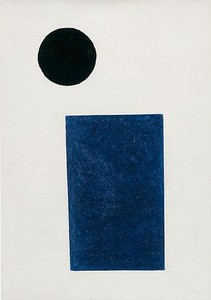 Kazimir Malevich, Suprematist Painting: Rectangle and Circle, 1915. Oil on canvas, 17 × 12 ⅛ inches (43.2 × 30.8 cm)