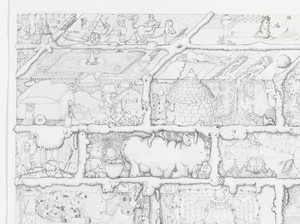 Paul Noble, Ah, 2010 (detail). Pencil on paper, 35 ⅜ × 41 5/16 inches (90 × 105 cm)