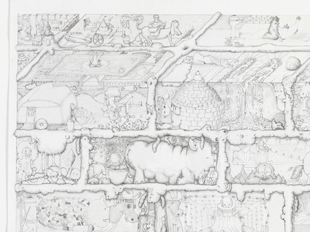 Paul Noble, Ah, 2010 (detail) Pencil on paper, 35 ⅜ × 41 5/16 inches (90 × 105 cm)