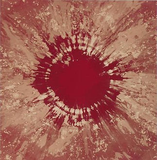 Piotr Uklański, Untitled (Orgasmatron), 2010 Fiber-active dye on oxidized cotton textile stretched over cotton canvas, 95 ¾ × 94 inches (243.2 × 238.8 cm)