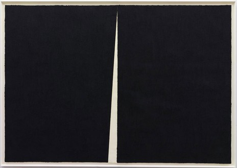 Richard Serra, Rift #1, 2011 Paintstick on handmade paper, framed: 115 ⅜ × 165 ⅛ inches (293.1 × 419.4 cm)© Richard Serra/Artists Rights Society (ARS), New York