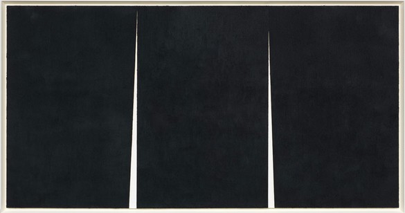 Richard Serra, Double Rift #3, 2011 Paintstick on handmade paper, framed: 105 ⅛ × 199 ⅛ inches (267 × 505.8 cm)© Richard Serra/Artists Rights Society (ARS), New York