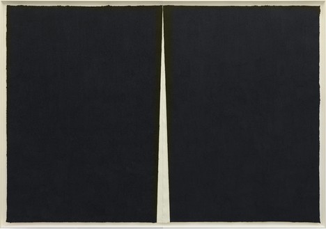 Richard Serra, Rift #2, 2011 Paintstick on handmade paper, framed: 110 × 160 inches (279.4 × 406.4 cm)© Richard Serra/Artists Rights Society (ARS), New York