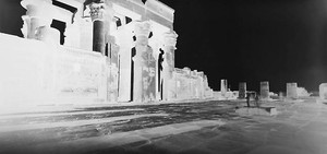 Vera Lutter, Kom Ombo Temple: January 26, 2010, 2010. Unique Silver Gelatin Print, 12 ½ × 25 ¾ inches, (31.8 × 65.4cm)