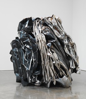 John Chamberlain, WITCHEOASIS, 2011 Painted and chrome-plated steel, 84 ½ × 89 × 75 inches (214.6 × 226.1 × 190.5 cm)© Fairweather &amp; Fairweather LTD/Artists Rights Society (ARS), New York