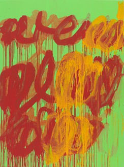 Cy Twombly, Untitled (Camino Real), 2011 Acrylic on wood panel, 99 ½ × 73 ¾ inches (252.7 × 187.3 cm)© Cy Twombly Foundation