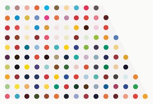 Damien Hirst, Morphine Sulphate, 1993. Household gloss on canvas, 57 × 87 inches (144.8 × 221 cm) © Damien Hirst and Science Ltd. All rights reserved, DACS 2012