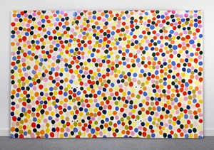 Damien Hirst, Spot Painting, 1986. Household gloss on canvas, 96 × 144 inches (243.8 × 365.8 cm) © Damien Hirst and Science Ltd. All rights reserved, DACS 2020