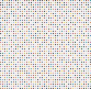 Damien Hirst, Cupric Nitrate, 2007. Household gloss on canvas, 81 × 83 inches (205.7 × 210.8 cm) © Damien Hirst and Science Ltd. All rights reserved, DACS 2012
