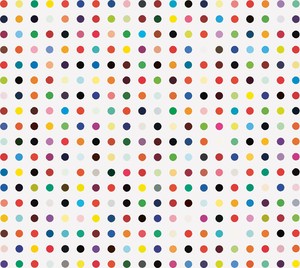 Damien Hirst, Phe-Tyr, 2004–11. Household gloss on canvas, 140 × 156 inches (355.6 × 396.2 cm) © Damien Hirst and Science Ltd. All rights reserved, DACS 2012