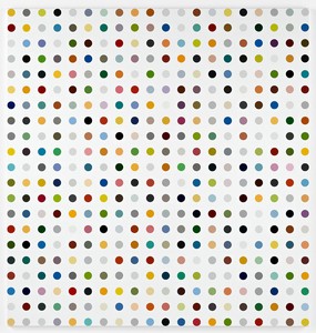 Damien Hirst, Prochlorperazine, 2009. Household gloss on canvas, 82 × 78 inches (208.3 × 198.1 cm) © Damien Hirst and Science Ltd. All rights reserved, DACS 2012