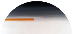 Ed Ruscha, Yardsick (left), Yardstick (right), 1987 (detail). Acrylic on canvas, in 2 parts, each: 66 × 137 inches (167.6 × 348 cm) © Ed Ruscha. Photo: Paul Ruscha
