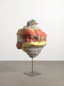 Franz West, Untitled, 2011. Papermache, styrofoam, acrylic lacquer, steel, 57 1/16 × 33 1/16 × 26 ¾ inches (145 × 84 × 68 cm) Photo by Mike Bruce