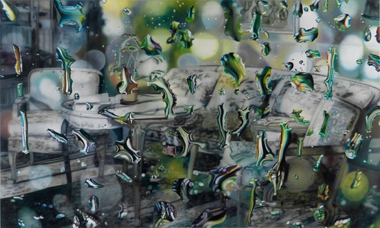 Karin Kneffel, Untitled, 2011 Oil on canvas, 70 ¾ × 118 ¼ inches (179.7 × 300.4 cm)