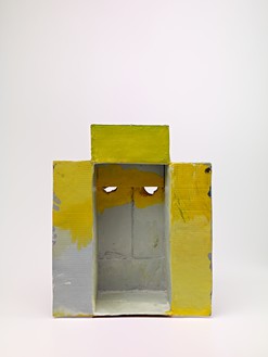 Mark Grotjahn, Untitled (Through the Sky and Yellow Mask M11.b), 2012 Painted bronze, 22 × 17 ½ × 13 inches (55.9 × 44.4 × 33 cm)© Mark Grotjahn. Photo: Rob McKeever