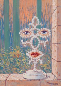 René Magritte, Sheherazade, 1947. Tempera on paper mounted on mat board, 7 × 5 inches (17.8 × 12.7 cm) © ADAGP, Paris 2012