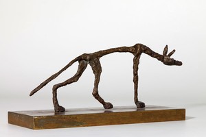Alberto Giacometti, Dog, 1965. Bronze, 3 ½ × 9 × 1 ½ inches (9 × 22 × 3.8 cm) © Alberto Giacometti Estate/Licensed by VAGA and Artists Rights Society (ARS), New York