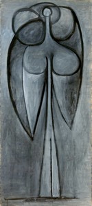 Pablo Picasso, La femme-fleur (Françoise Gilot), June 1946. Oil on canvas, 68 ½ × 26 inches (174 × 66 cm) © 2020 Estate of Pablo Picasso/Artists Rights Society (ARS), New York