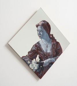 Rachel Feinstein, Girl by Fountain, 2012. Oil enamel on mirror, 26 × 24 inches (66 × 61 cm)