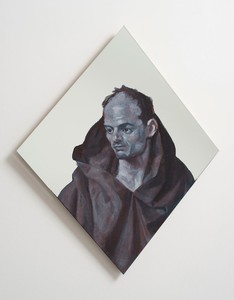 Rachel Feinstein, Monk, 2012. Oil enamel on mirror, 31 × 24 inches (78.7 × 61 cm)