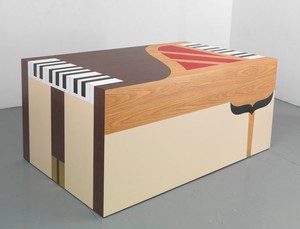 Richard Artschwager, Piano/Piano, 2011. Laminate on wood, 35 × 79 × 47 ⅞ inches (88.9 × 200.7 × 121.6 cm)