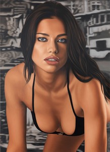 Richard Phillips, Adriana II, 2012. Oil on canvas, 132 × 96 inches (335.3 × 243.8 cm)