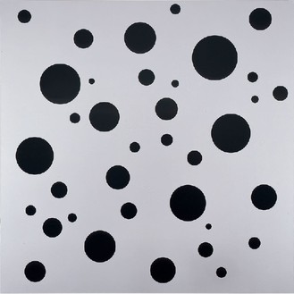 Yayoi Kusama, DOTS-OBSESSION(TOBBQW), 2008 Urethane resin on canvas, 76 ⅜ × 76 ⅜ inches (194 × 194 cm)