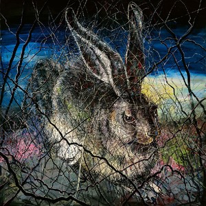 Zeng Fanzhi, Hare, 2012. Oil on canvas, in 2 parts; overall: 157 ½ × 157 ½ inches (400 × 400 cm) © Zeng Fanzhi Studio