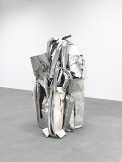 John Chamberlain, ACEDIDDLEY, 2008 Painted and chrome-plated steel, 86 ¾ × 55 ¼ × 53 ¼ inches (220.3 × 140.3 × 135.3 cm)© 2013 Fairweather &amp; Fairweather LTD/Artists Rights Society (ARS), New York
