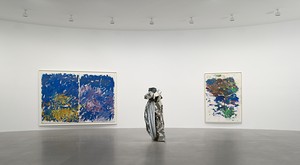 Installation view. Artwork, left and right: © Estate of Joan Mitchell; center: © 2013 Fairweather &amp; Fairweather LTD/Artists Rights Society (ARS), New York. Photo: Matteo D’Eletto