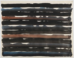David Smith, ΔΣ 2/10/55 B, 1955. Egg ink on paper, 17 ½ × 22 ½ inches (44.5 × 57.2 cm) © The Estate of David Smith/Licensed by VAGA, New York, photo by Rob McKeever