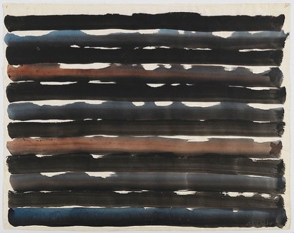 David Smith, ΔΣ 2/10/55 B, 1955 Egg ink on paper, 17 ½ × 22 ½ inches (44.5 × 57.2 cm)© The Estate of David Smith/Licensed by VAGA, New York, photo by Rob McKeever