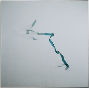 Elisa Sighicelli, Untitled (Tape), 2011. Framed laminated chromogenic print and tape, 23 × 23 × 13/16 inches (58.5 × 58.5 × 2 cm), edition of 3