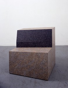 Richard Artschwager, Granite Chair, 2010. Laminate on wood, 32 × 29 ½ × 31 ½ inches (81.3 × 74.9 × 80 cm)