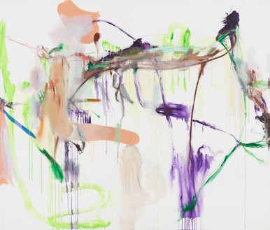 Albert Oehlen, Untitled, 2012 Oil and paper on canvas, 90 ½ × 106 ¼ inches (230 × 270 cm)© Albert Oehlen