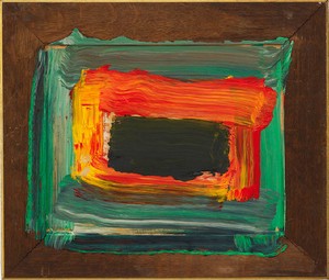 Howard Hodgkin, Night, 2011–12. Oil on wood, 20 ⅝ × 24 ⅛ inches (52.4 × 61.3 cm) © Howard Hodgkin Estate
