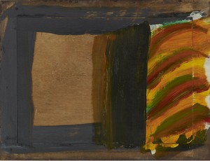 Howard Hodgkin, An Open Door, 2008–11. Oil on wood, 18 × 23 ¾ inches (45.7 × 60.3 cm) © Howard Hodgkin Estate