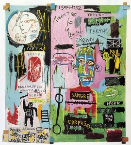 Jean-Michel Basquiat, In Italian, 1983. Acrylic and oil stick on canvas with exposed wood supports, 89 ⅛ × 80 ½ inches (226.4 × 204.5 cm), Brant Foundation, Greenwich, Connecticut © The Estate of Jean-Michel Basquiat/ADAGP, Paris, ARS, New York 2013