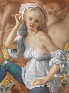 John Currin, Tapestry, 2013 Oil on canvas, 48 ⅛ × 34 inches (117.2 × 86.4 cm)© John Currin. Photo: Rob McKeever