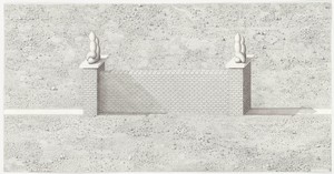 Paul Noble, A Wall is a Path, 2011. Pencil on paper, 31 ⅛ × 60 inches unframed (79 × 152.4 cm)