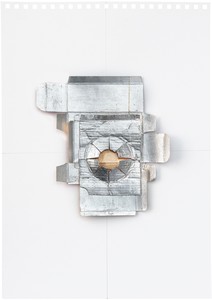 Rachel Whiteread, Untitled (Amber), 2012. Silver leaf, cardboard, celluloid, and graphite on paper, 16 ⅝ × 11 ⅝ inches (42 × 29.5 cm) © Rachel Whiteread. Photo: Prudence Cumings Associates