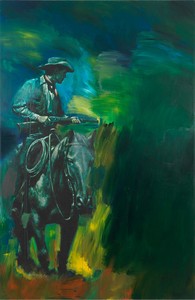 Richard Prince, Untitled (Cowboy), 2012. Inkjet and acrylic on canvas, 74 ⅛ × 48 inches (188.3 × 121.9 cm)