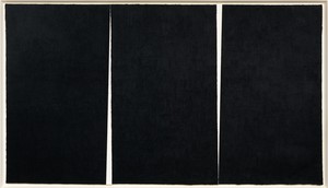 Richard Serra, Double Rift #4, 2011. Paintstick on handmade paper, framed: 114 ⅜ × 198 ⅞ × 3 ¾ inches (290.5 × 505.1 × 9.5 cm) © Richard Serra/Artists Rights Society (ARS), New York