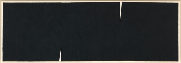 Richard Serra, Double Rift #9, 2013 Paintstick on handmade paper, framed: 84 ¼ × 240 × 3 ¾ inches (214 × 611.5 × 9.5 cm)© Richard Serra/Artists Rights Society (ARS), New York