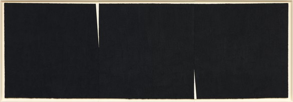 Richard Serra, Double Rift #8, 2013 Paintstick on handmade paper, framed: 84 ⅜ × 241 ¼ × 3 ¾ inches (214.3 × 612.8 × 9.5 cm)© Richard Serra/Artists Rights Society (ARS), New York