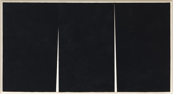 Richard Serra, Double Rift #5, 2012 Paintstick on handmade paper, framed: 114 ¾ × 211 ⅜ × 3 ¾ inches (291.5 × 536.9 × 9.5 cm)© Richard Serra/Artists Rights Society (ARS), New York